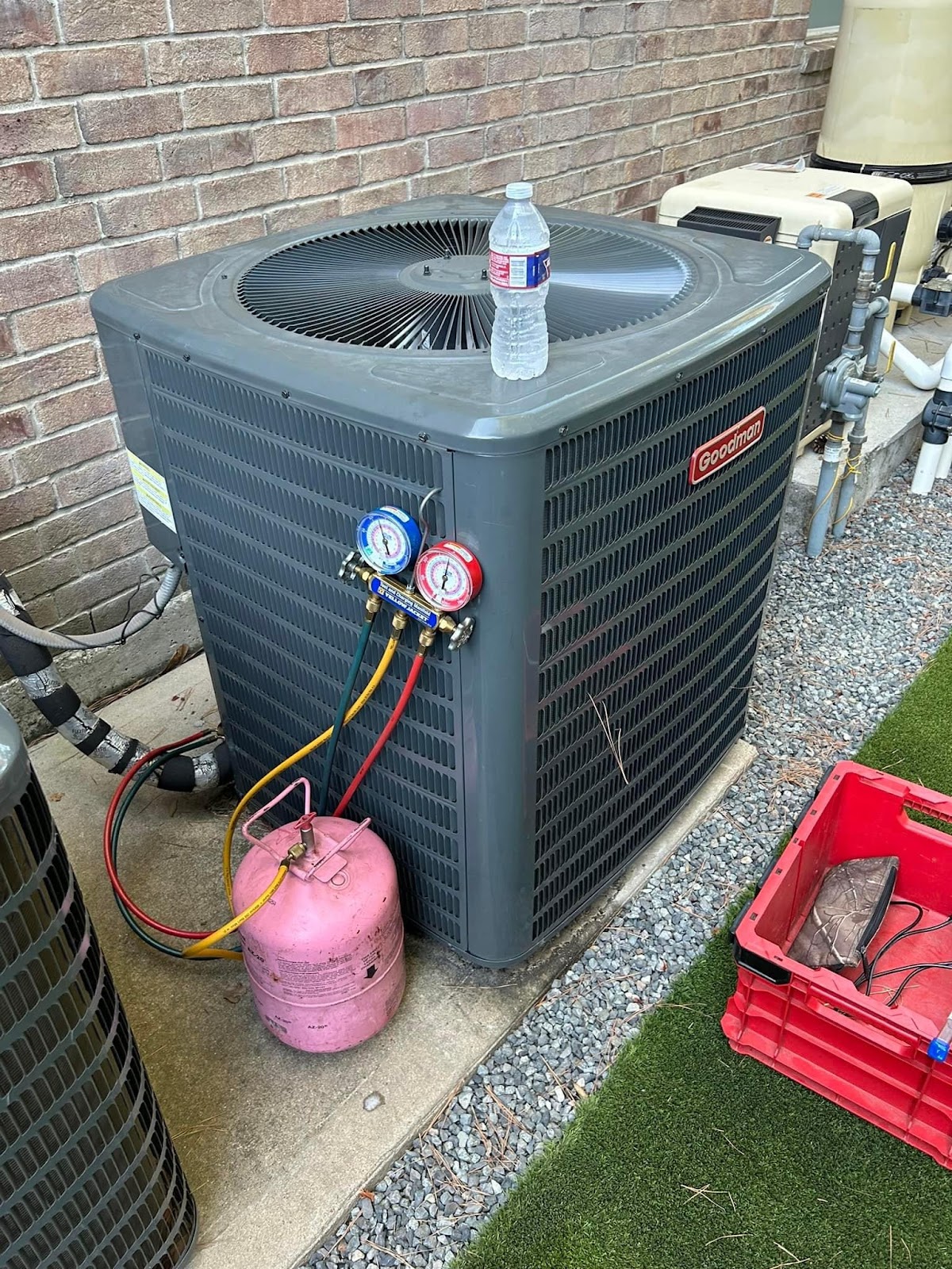 HVAC condenser unit service by Weeks Electric