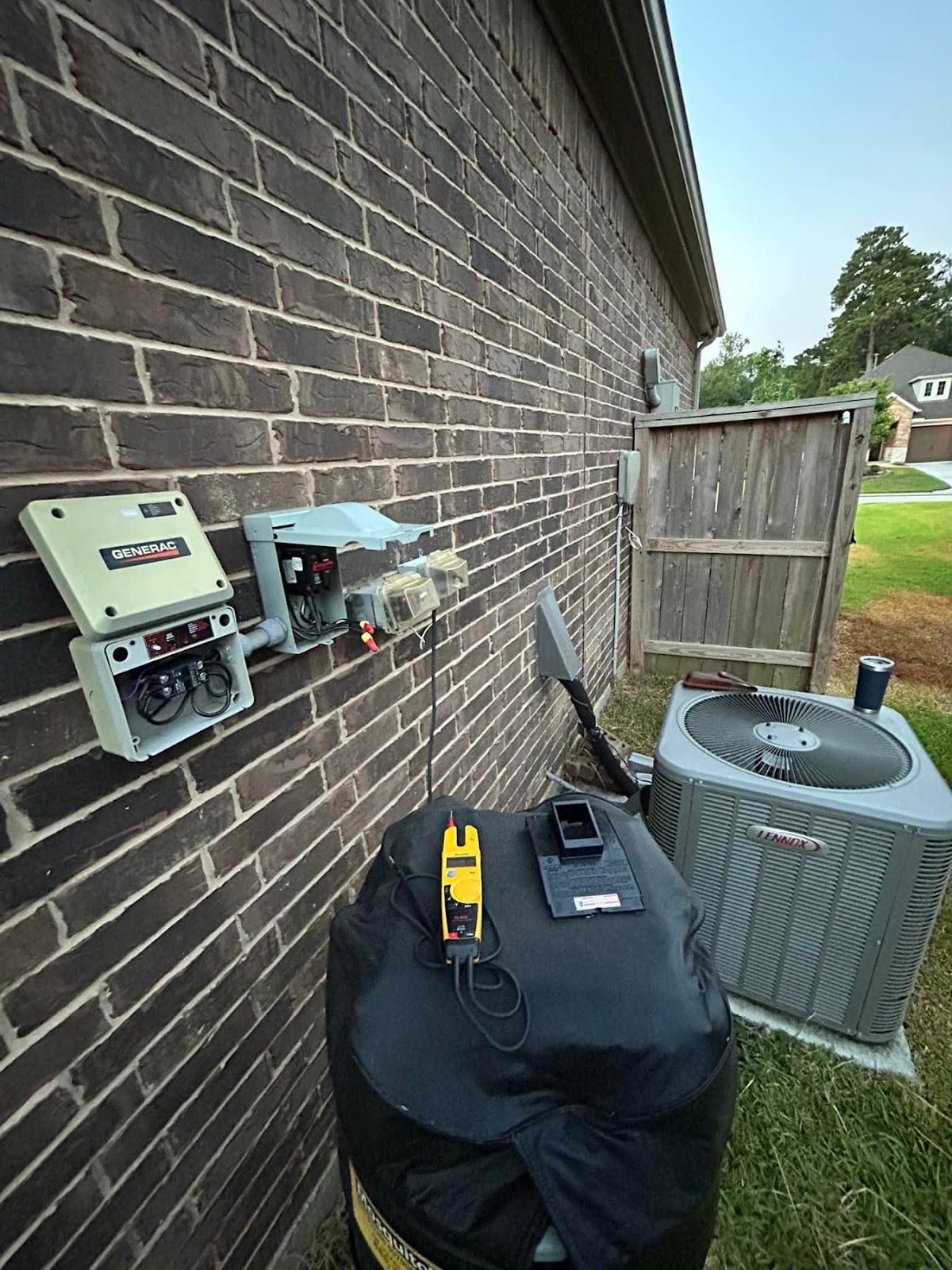 Outdoor electrical panel and HVAC condenser service